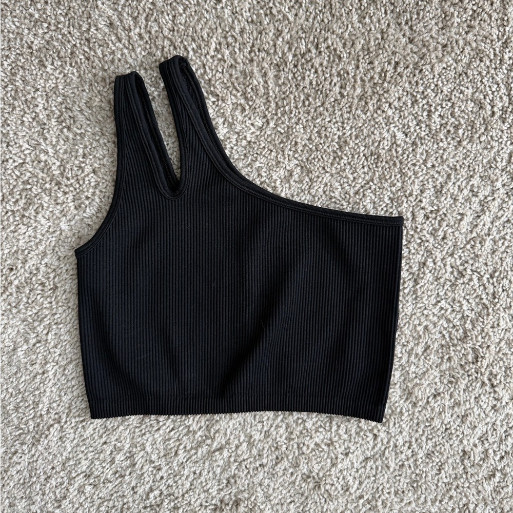 Offline by Aerie Seamless Ribbed One Shoulder Crop Top